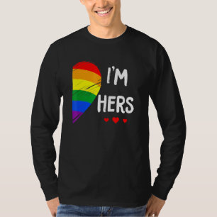Camiseta Corazón De Pareja Lesbiana Im Hers Coincidiendo Co