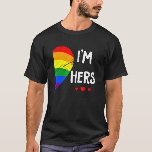 Camiseta Corazón De Pareja Lesbiana Im Hers Coincidiendo Co