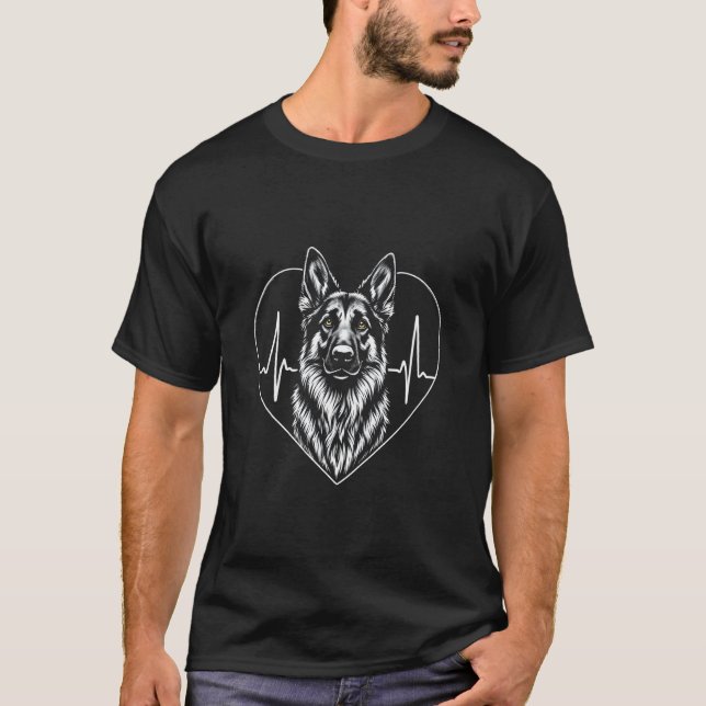 Camiseta Corazón de Pastor Alemán (Anverso)