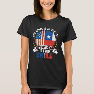 Camiseta Corazón de Patriota Chileno Americano es de la Ban