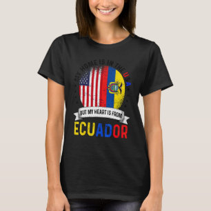 Camiseta Corazón de Patriota Estadounidense Ecuatoriano Es 