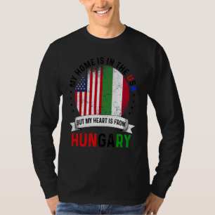 Camiseta Corazón de patriota húngaro americano es de Hungrí