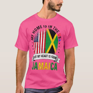 Camiseta Corazón de patriota jamaicano estadounidense es de