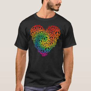 Camiseta Corazón de paz del arco iris