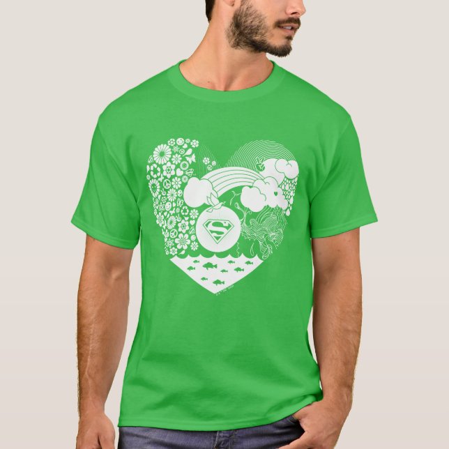 Camiseta Corazón de paz floral de superchica (Anverso)