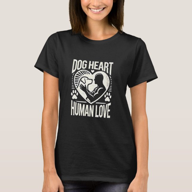 Camiseta Corazón de perro Amor humano (Anverso)