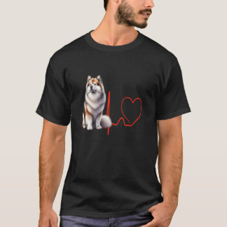 Camiseta Corazón de perro de Groenlandia EKG Perros diverti