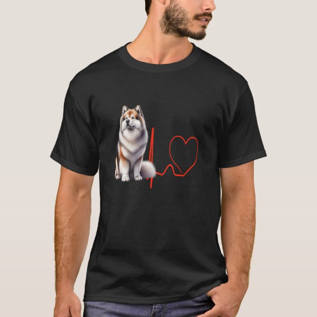 Camiseta Corazón de perro de Groenlandia EKG Perros diverti (Anverso)