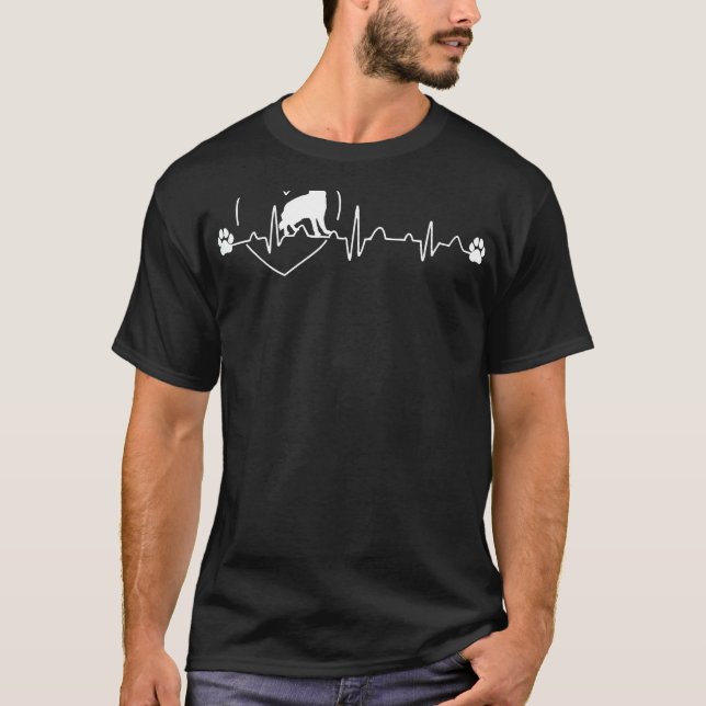 Camiseta Corazón de perro pastor alemán latido perro pastor (Anverso)