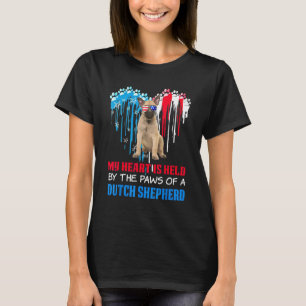 Camiseta Corazón de perro pastor holandés 4 de julio Perro