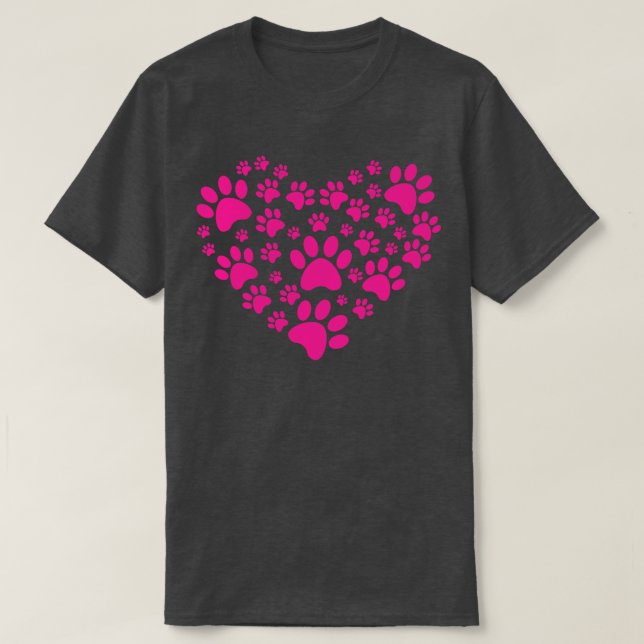 Camiseta Corazón de Perro Paw (Diseño del anverso)