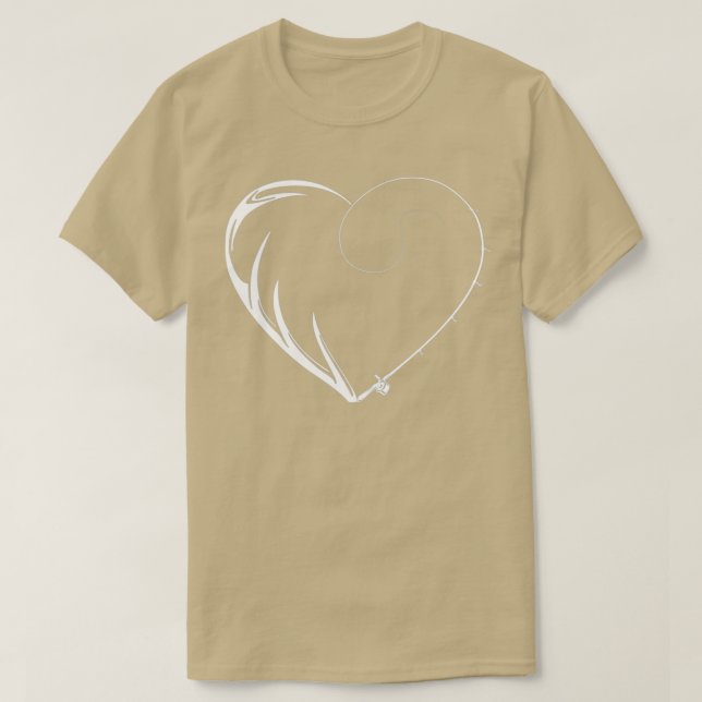 Camiseta Corazón de pesca y caza (Diseño del anverso)