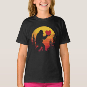 Camiseta Corazón de pie grande Valentines aman el atardecer