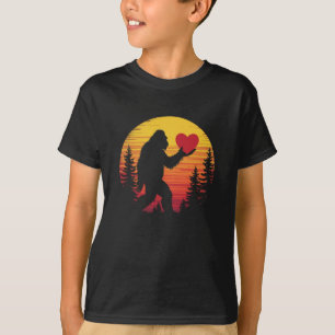 Camiseta Corazón de pie grande Valentines aman el atardecer