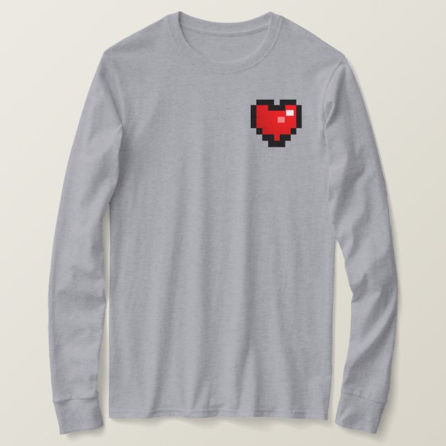 Camiseta corazón_de_píxel (Anverso del diseño)