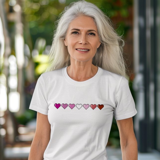 Camiseta Corazón de Pixel, Bandera Lesbiana (Subido por el creador)