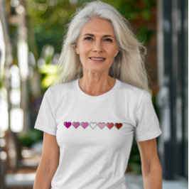 Camiseta Corazón de Pixel, Bandera Lesbiana