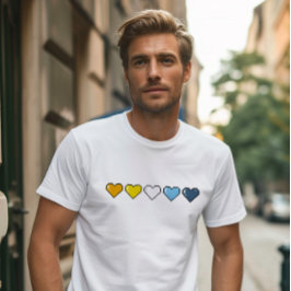 Camiseta Corazón de píxel de la bandera aroace