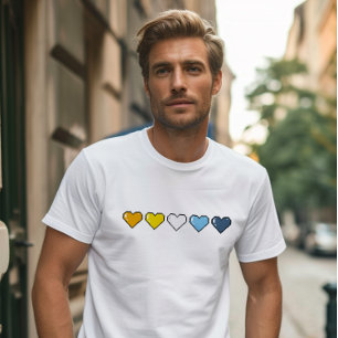 Camiseta Corazón de píxel de la bandera aroace