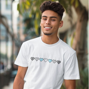 Camiseta Corazón de píxel de la bandera demiboy