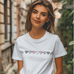 Camiseta Corazón de Pixel de la Bandera Demigirl