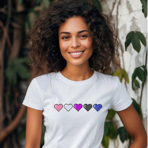 Camiseta Corazón de píxel de la bandera genderfluid