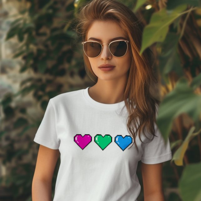 Camiseta Corazón de píxel de la bandera polissexual (Subido por el creador)