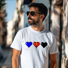 Corazón de píxeles de bandera poliamoria