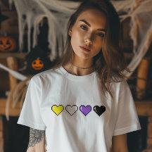 Corazón de píxeles de la bandera no binaria