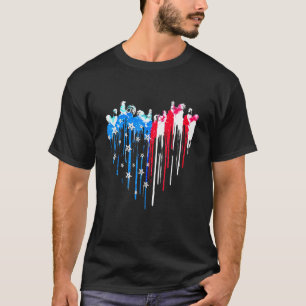 Camiseta Corazón de Pollo Bandera Americana 4 de Julio Gran