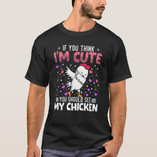 Camiseta Corazón de Pollo San Valentín Animal Para Mujeres