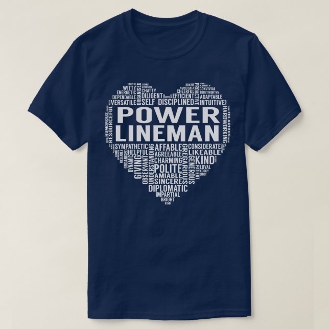 Camiseta Corazón de Power Lineman (Diseño del anverso)