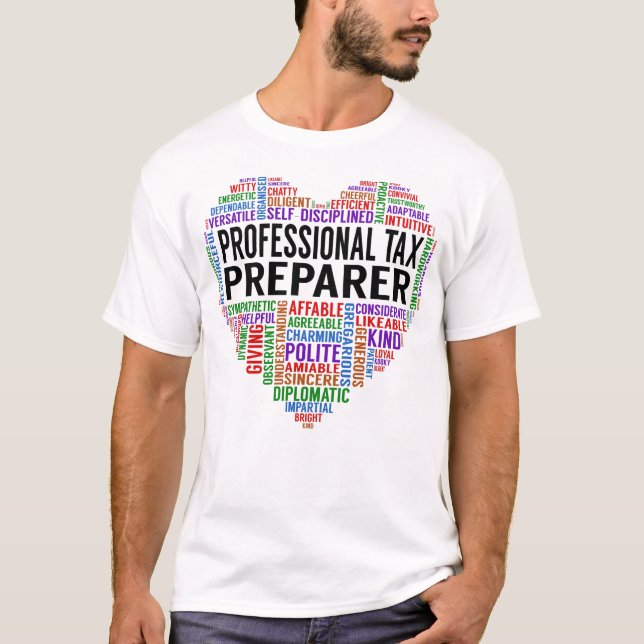 Camiseta Corazón de preparador de impuestos profesional (Anverso)