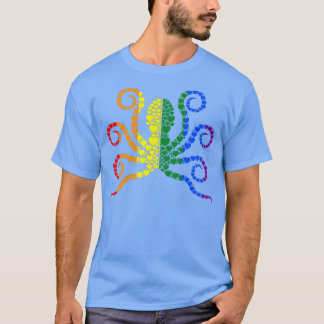 Camiseta Corazón de Pulpo Arcoíris LGBT-Q Animalito Lindo O