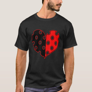 Camiseta Corazón de Punto Polka en NEGRO Y ROJO