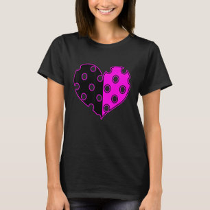 Camiseta Corazón de Punto Polka en negro y rosa