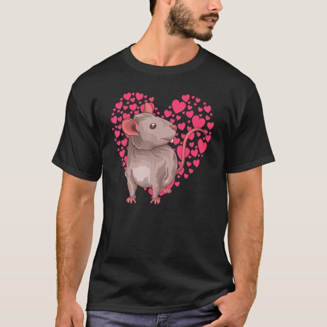 Camiseta Corazón de Rata de Rata Cute Rodent Mascota Animal (Anverso)