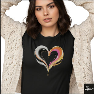 Camiseta Corazón de remolino brillante abstracto Pop Art