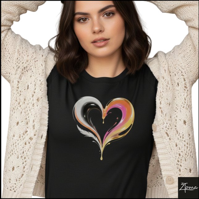 Camiseta Corazón de remolino brillante abstracto Pop Art (Sample design. Several style are available to choose from, with the option to add a name & color.
)