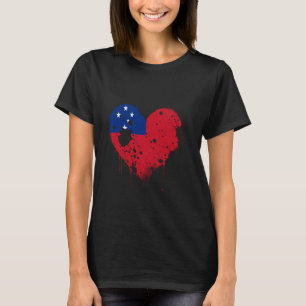 Camiseta Corazón de Samoa Bandera de Samoa Orgullo samoano 