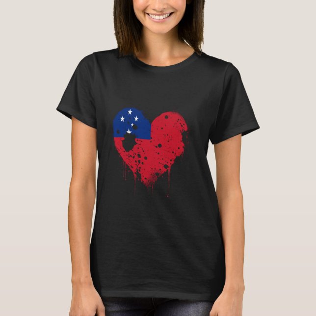 Camiseta Corazón de Samoa Bandera de Samoa Orgullo samoano  (Anverso)