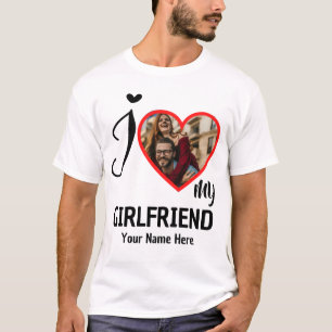 Camiseta Corazón de San Valentín Personalizado Foto Amo a M