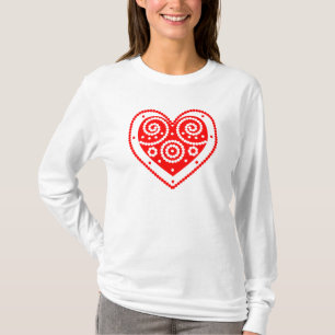 Camiseta Corazón de San Valentín Rojo Retro