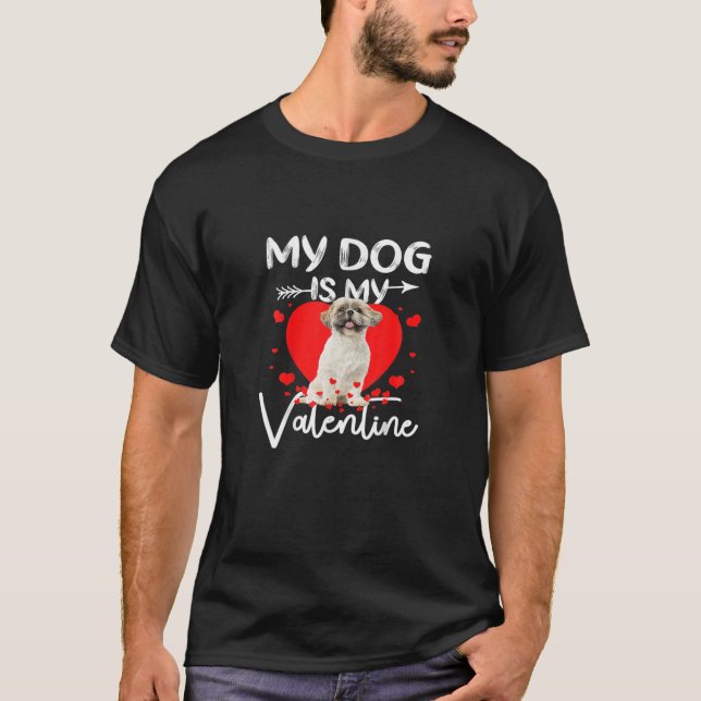 Camiseta Corazón de San Valentín Shih Tzu Dog Lo (Anverso)