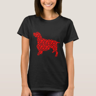 Camiseta Corazón de silueta de manteca de perro castellano