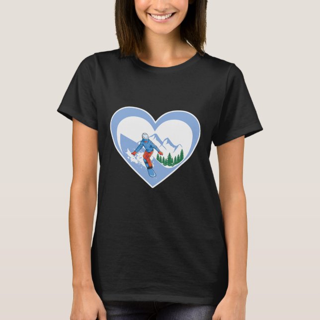 Camiseta Corazón de Snowboard - Amor de Snowboard (Anverso)