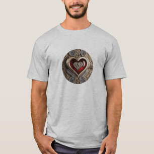 Camiseta Corazón de Steampunk - Amor Mecánico Intrincado