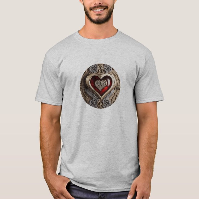 Camiseta Corazón de Steampunk - Amor Mecánico Intrincado (Anverso)