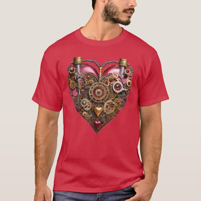 Camiseta Corazón de Streampunk Rubí San Valentín (Anverso)