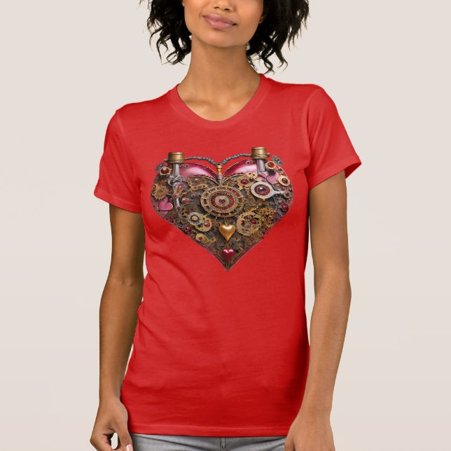Camiseta Corazón de Streampunk Rubí San Valentín (Anverso)